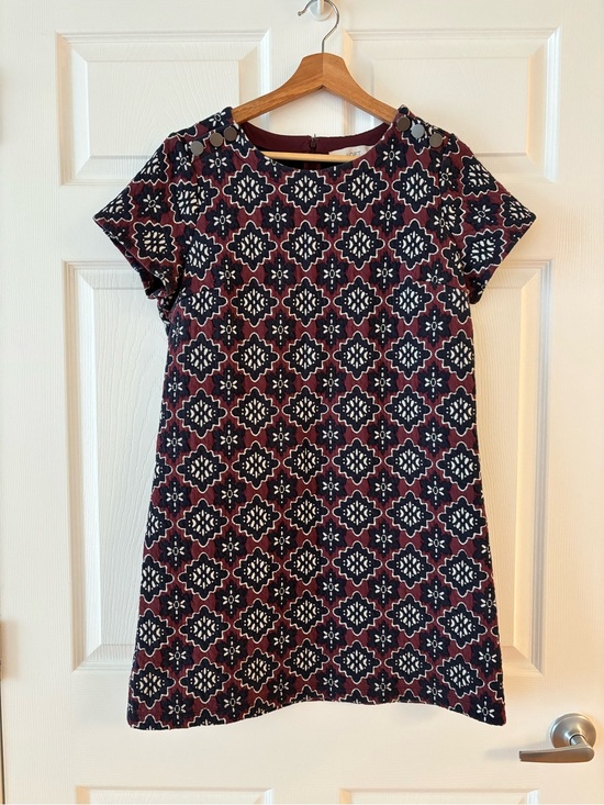 LOFT Dresses & Skirts - LOFT Burgundy and Navy Patterned Mini Dress